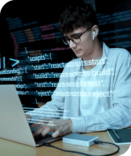 IT professional working on secure business technology